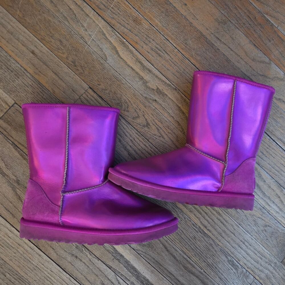 UGG Classic Mini Iridescent In Dragonfruit Tall Womens 7